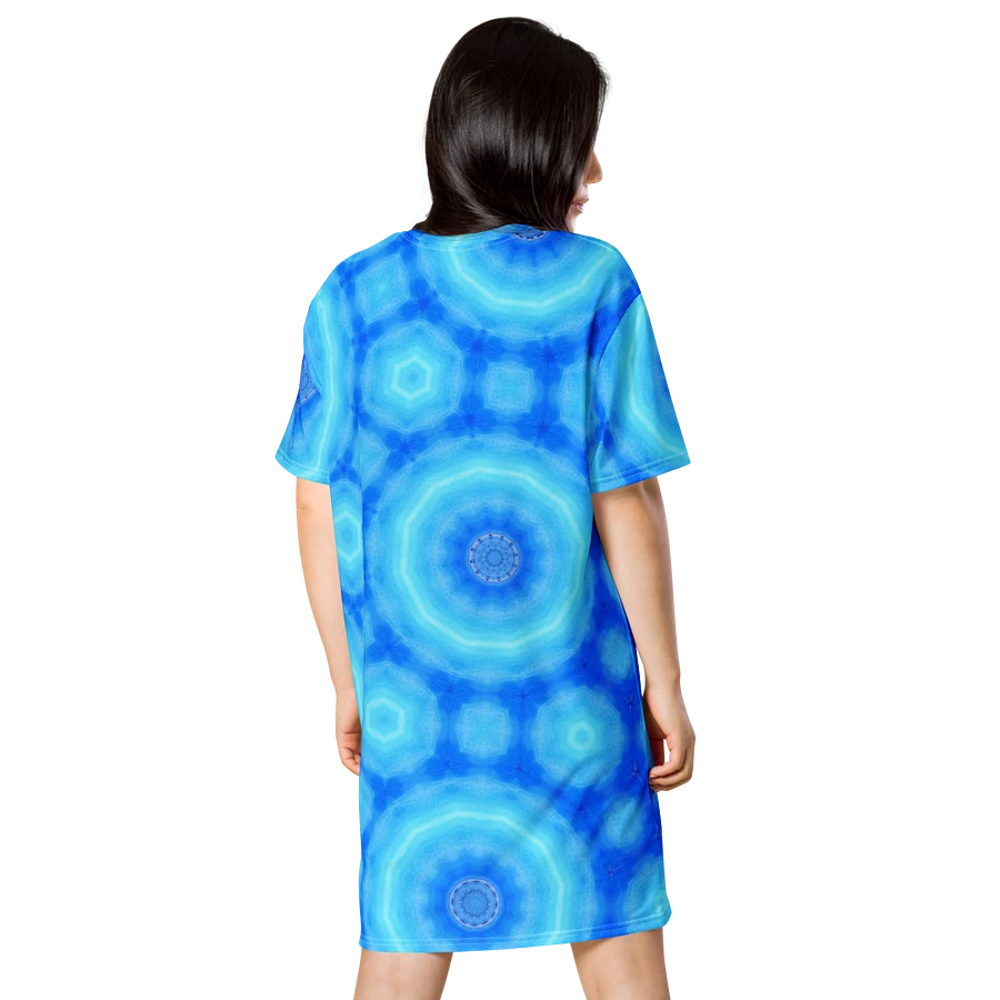 Abstract Circular Pattern in Blues Ladies T Shirt Dress product image (4)