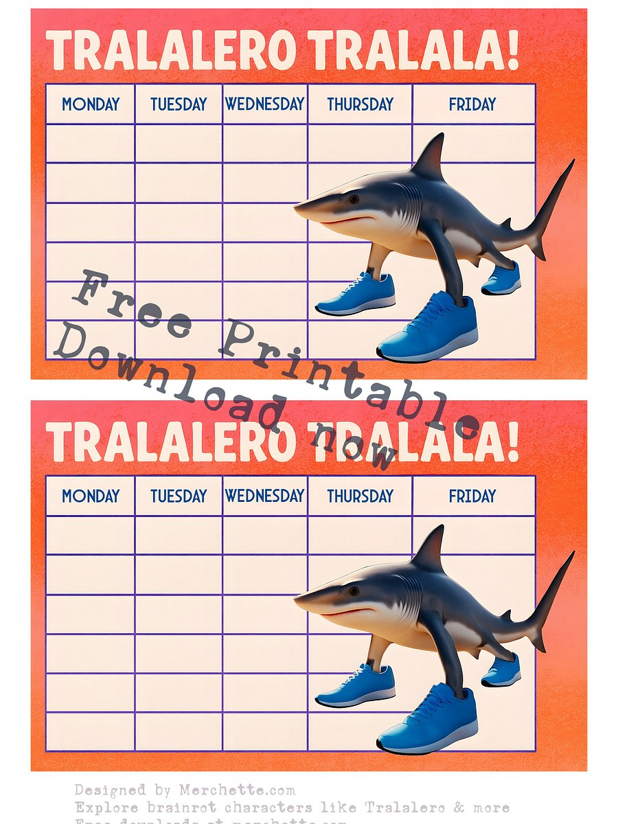 Tralalero Tralala Timetable – Real Shark Edition product image (1)