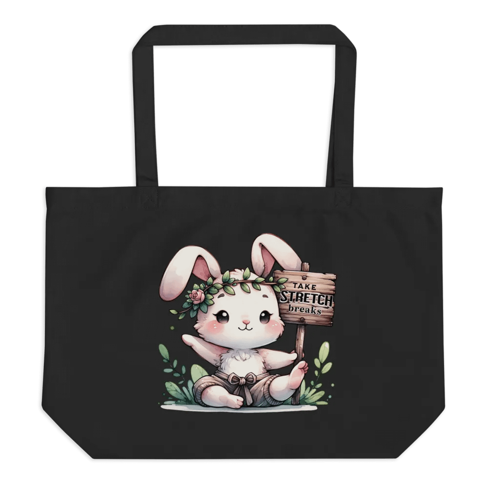 Take time to stretch bunny: Eco-friendly Tote bag. product image (2)