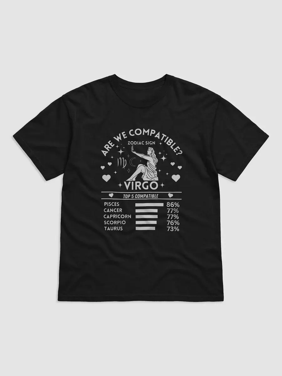 Virgo Zodiac Sign Romantic Compatibility T-Shirt - Dark Comfort Colors 1717 product image (3)