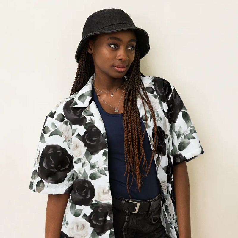 BLACK ROSES HAWAII SHIRT