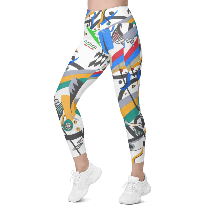 Abstract Lithographic Pattern Design Leggings with pockets - V4 product image (8)