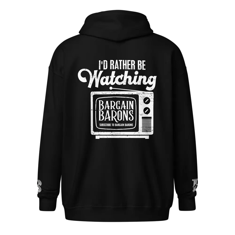 I'D RATHER BE WATCHING BB (Zipper Hoodie - Dark) product image (3)