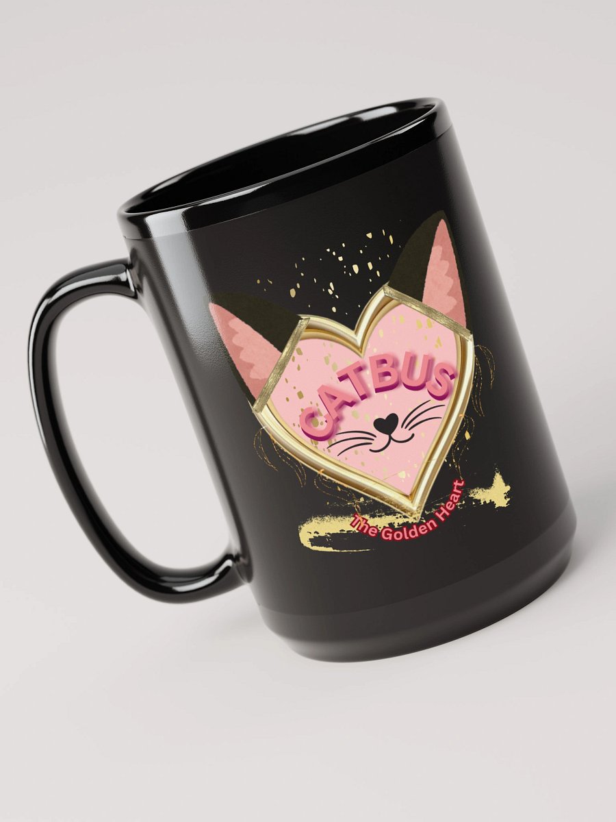 Catbus Gold Heart Black Mug product image (3)