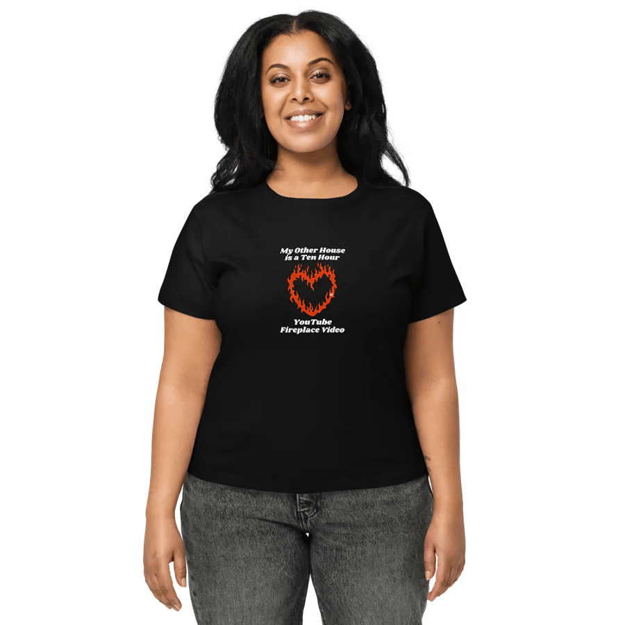 Flaming Heart - My Other House is a Ten Hour YouTube Fireplace Video | High Waisted Tee product image (2)
