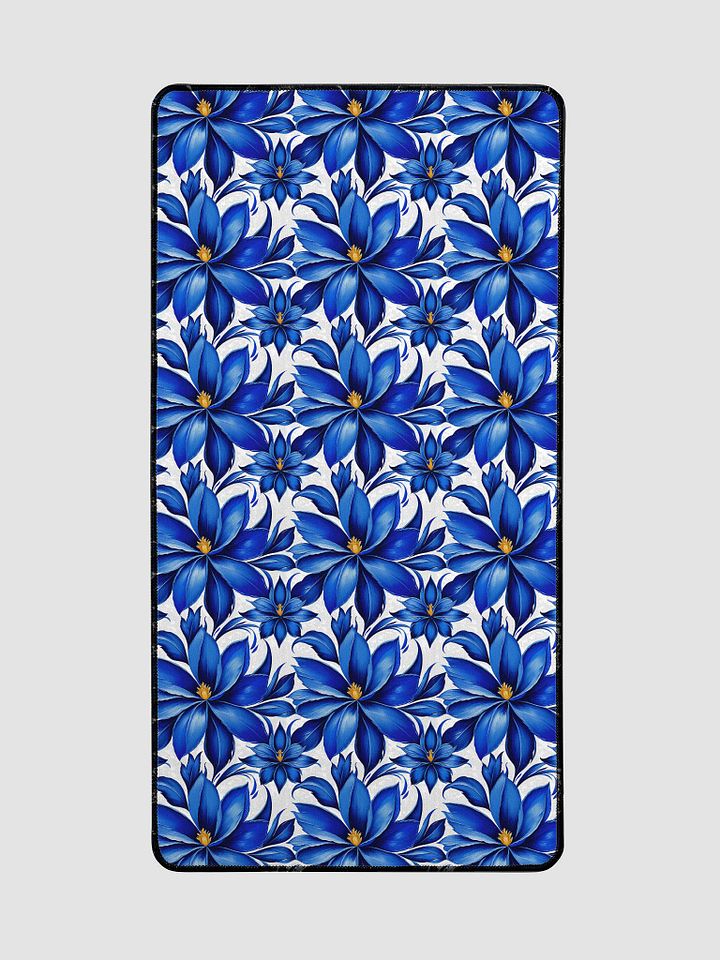 Desk Mat (31.5x15.5 inches) - Blue and White Floral Design 2 product image (2)