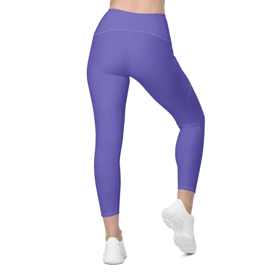 Plain Purple Light Summer Women's High Waisted Premium Crossover Leggings with Pockets by Treasure Pie product image (6)