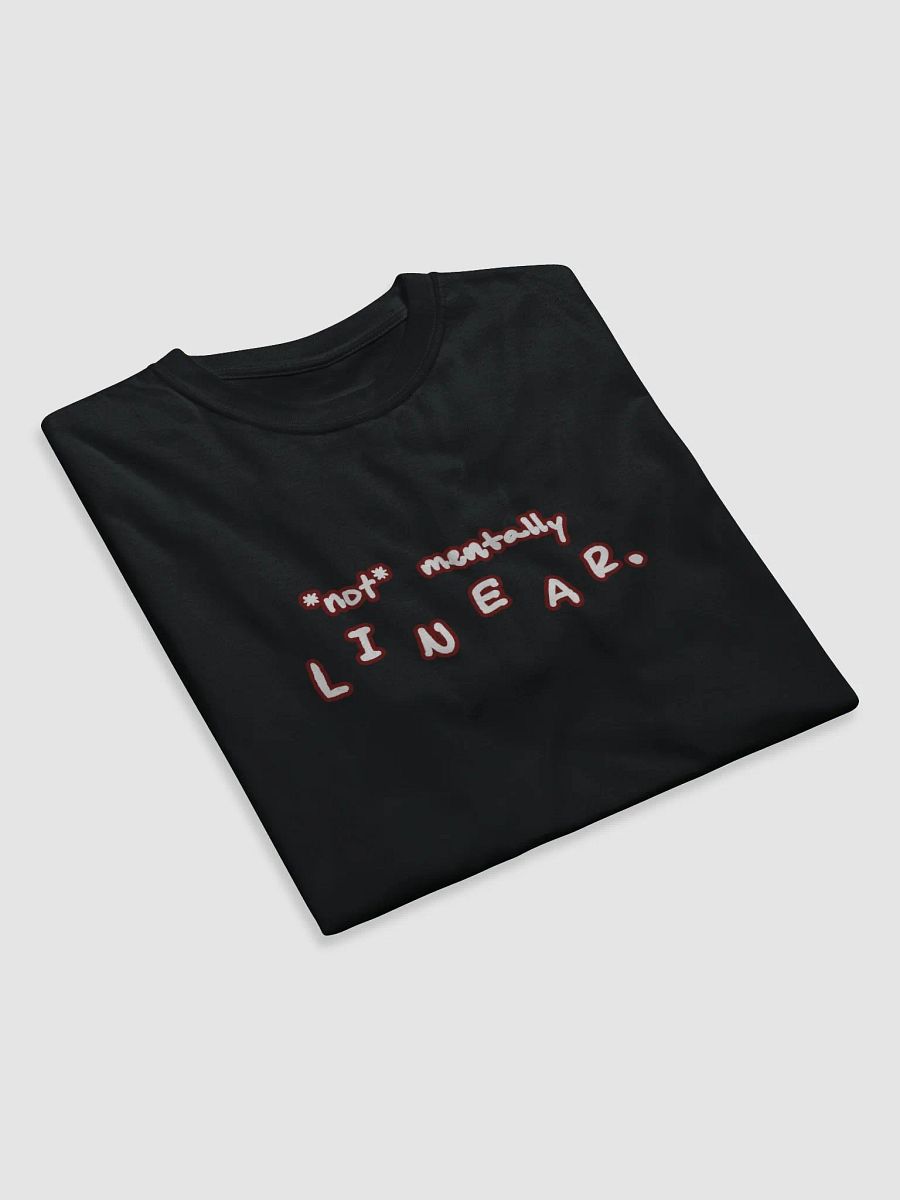 *not* mentally linear (lined design, #6D1616) unisex eco tee product image (7)