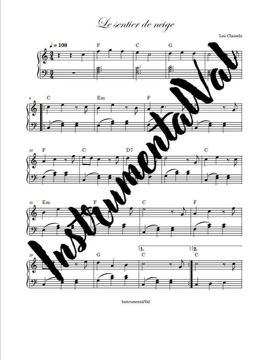 Le sentier de neige Piano solo product image (1)