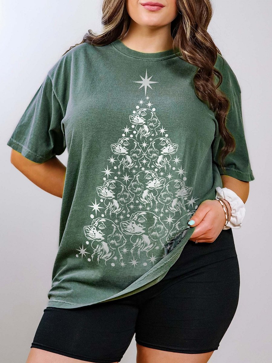 English Setter Christmas Tree T-Shirt product image (1)