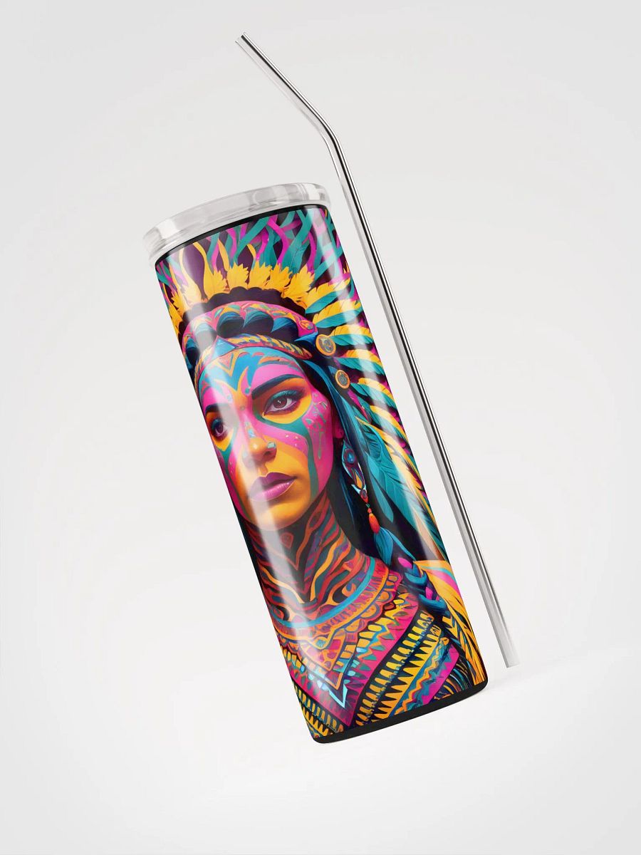 Vibrant Warrior Spirit, Yellow, Red, Blue, Pink Stainless Steel Tumbler product image (6)