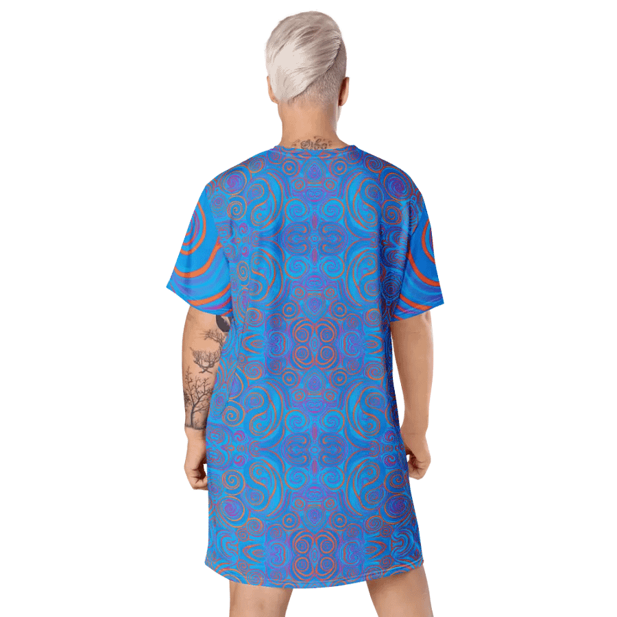 Funky Blue Dreams Liquid Tie-Dye T-shirt Dress product image (7)