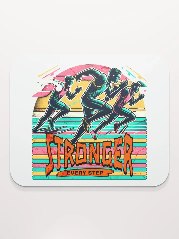 Stronger Every Step Running Vibrant Motivation Mouse Pad product image (1)