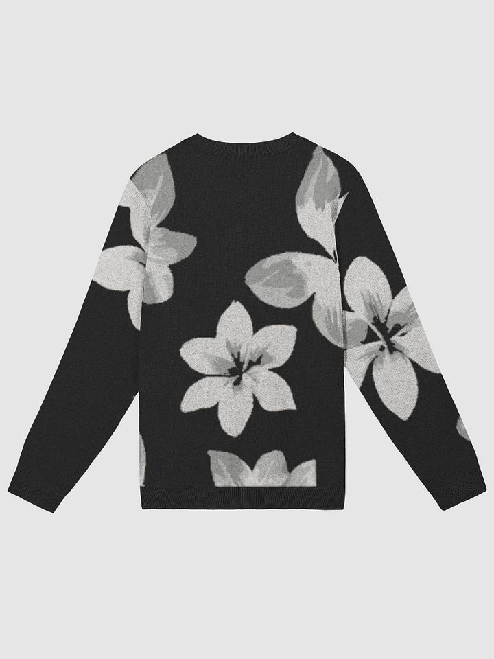 Volcanic Ash Translucent Caribbean Flower Print | Knitted Crewneck Sweater Classic Fit product image (6)