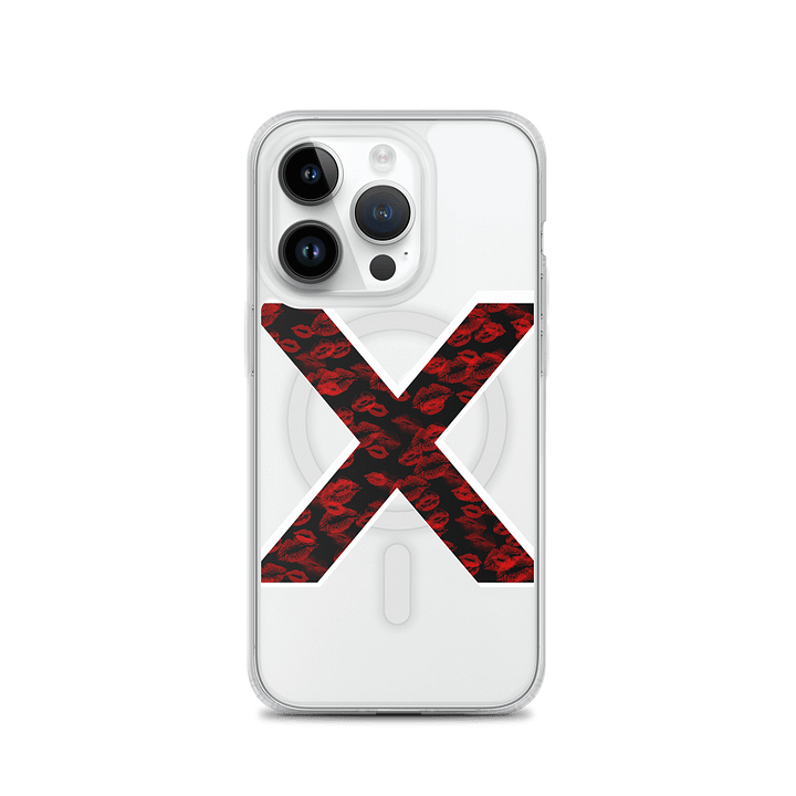 Black X Red Lipstick Kisses Phone Case product image (2)
