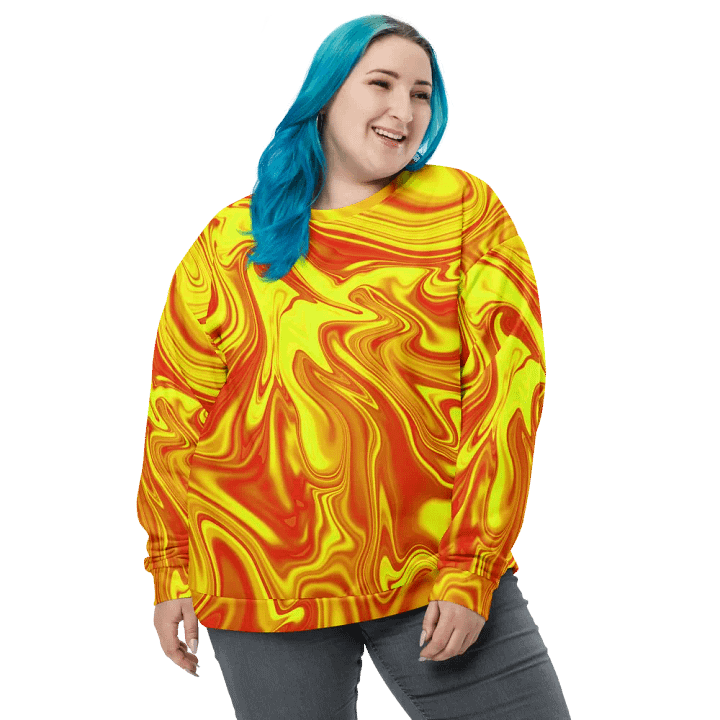 Sweatshirt - Yellow and Red Digital Fluid Art product image (1)