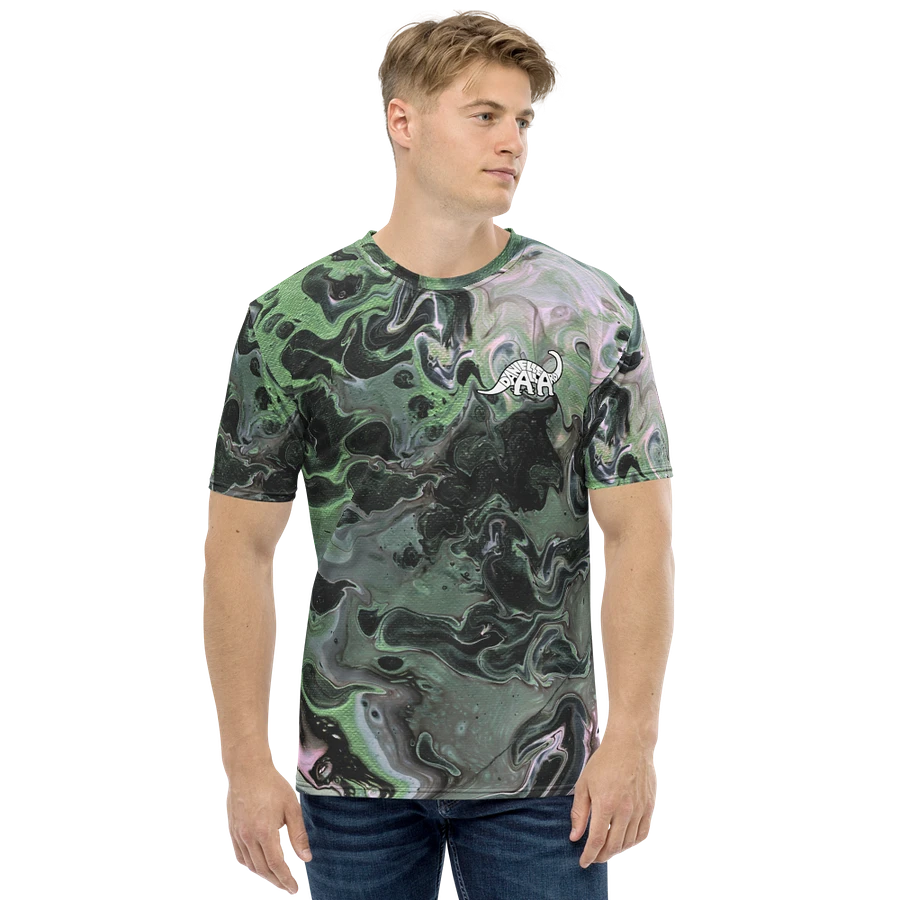 Metallic Green Fluid Acrylic T-Shirt product image (1)