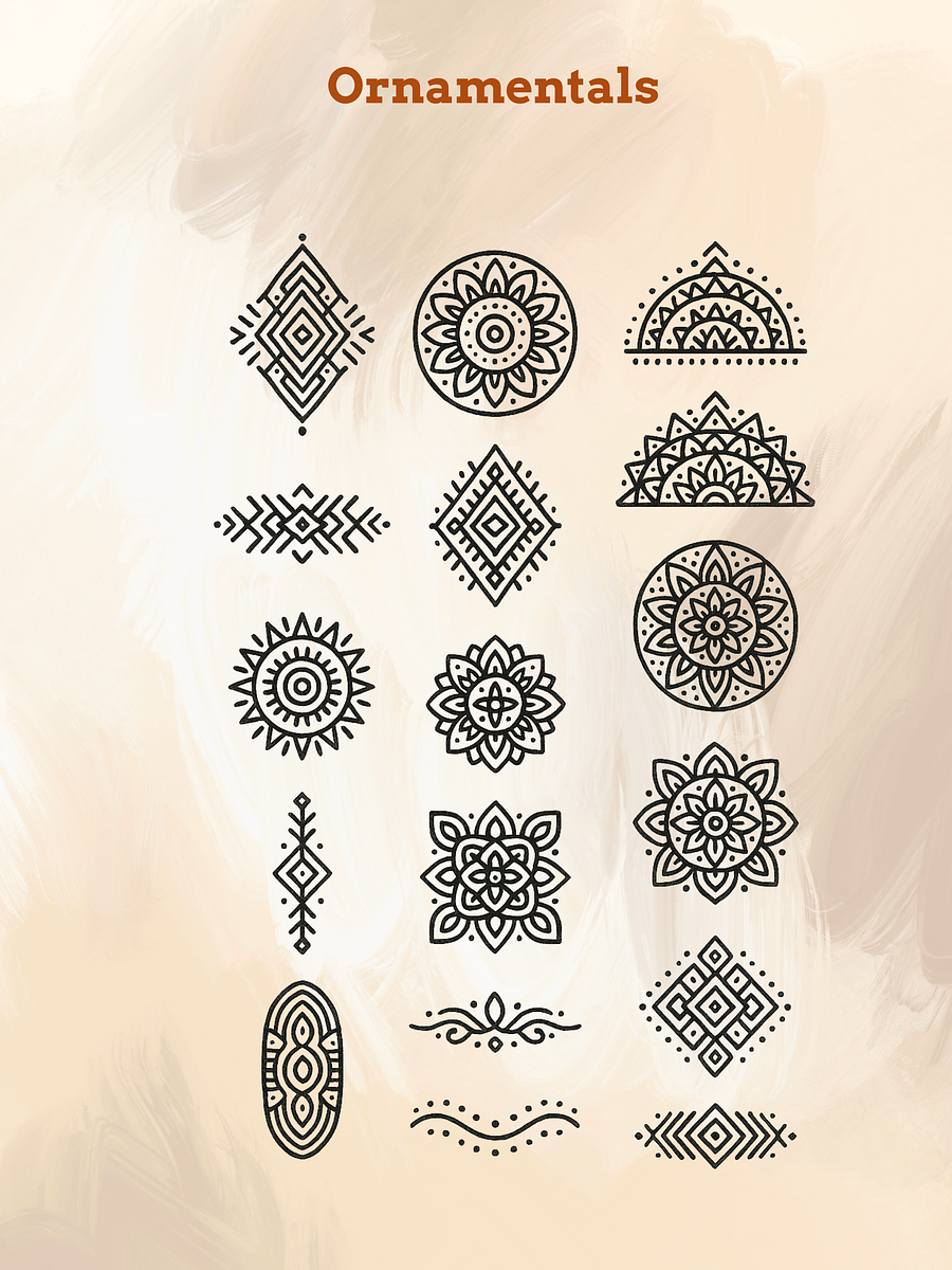 Boho Art Elements Bundle | Bohemian Clipart Set Neutral Abstract Shapes, Lines Motifs, Digital Design Graphics for DIY, Logos & Wall Art product image (4)