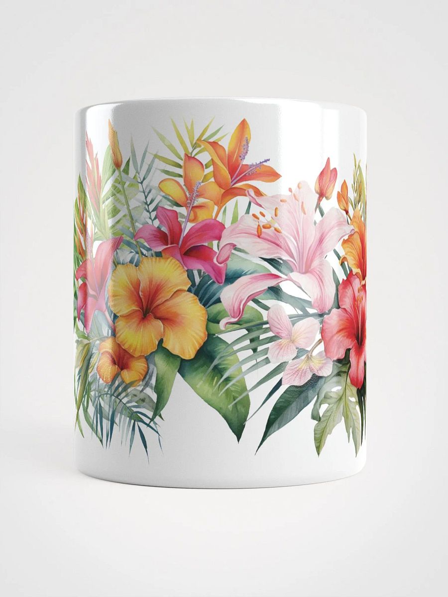 Tropical Blooms White Glossy Mug product image (2)