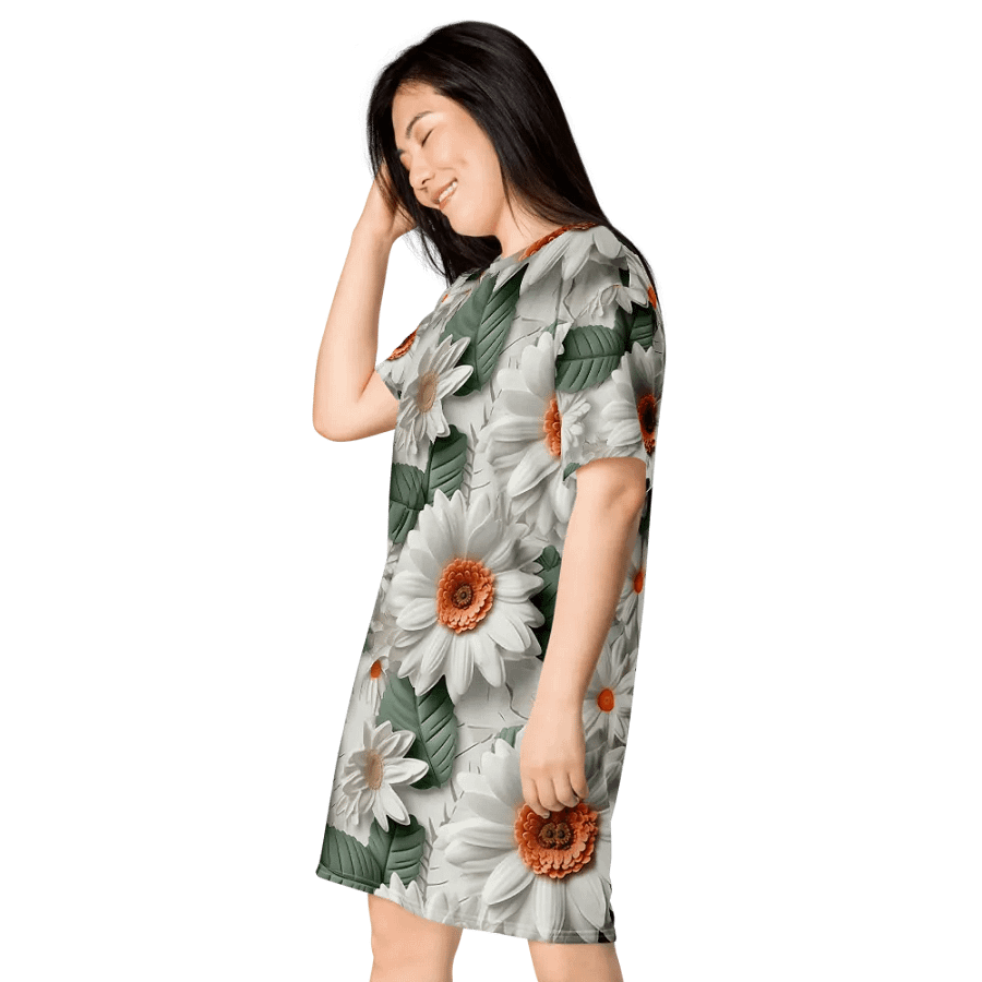 3D-Ditsy-Flowers-Seamless-Patterns T-shirt Dress - V13 product image (6)