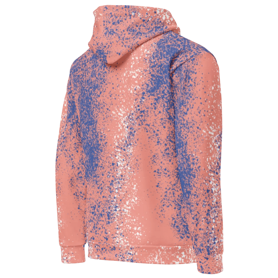 Coral & Blue Speckled Hoodie – Soft, Sporty & Eco-Friendly product image (5)