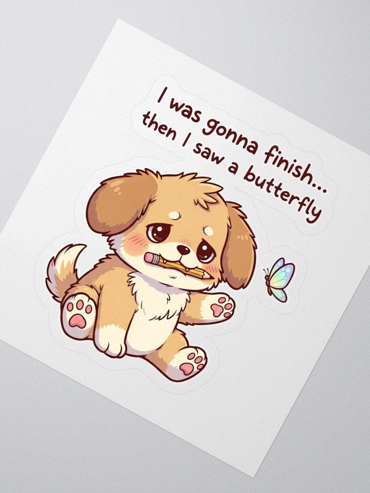 Puppy Procrastisketcher Kiss Cut Sticker product image (2)