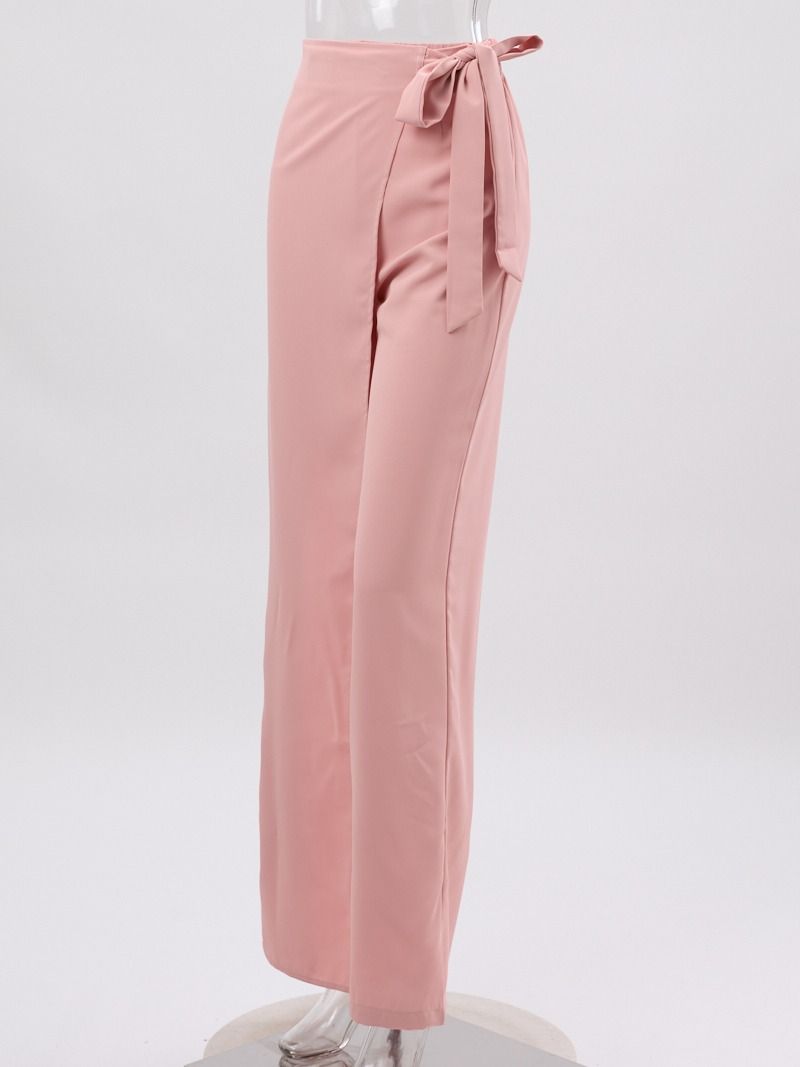 High quality Ol style slight stretch high waist lace-up straight pants new add colors Wholesale product image (4)