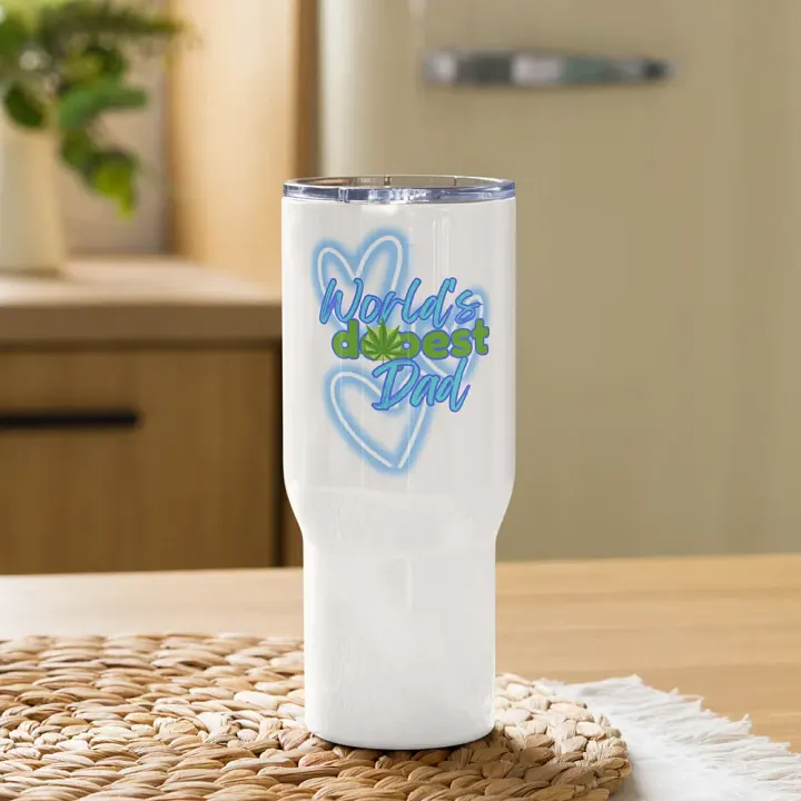 Dopest Dad Neon Heart Travel Mug product image (2)