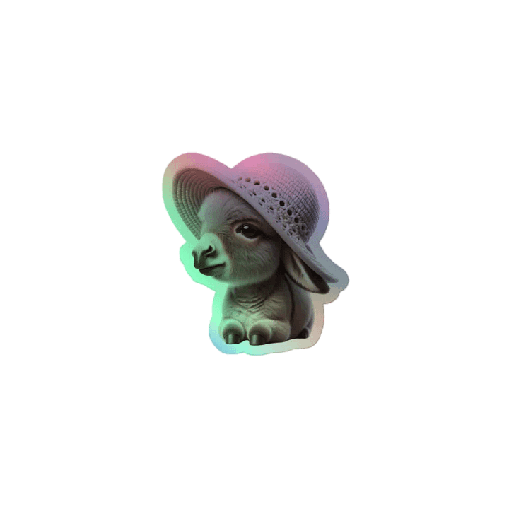 Cute Donkey in Hat Holographic Sticker product image (2)