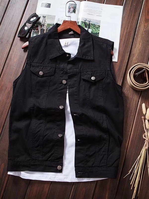 Casual Denim Vest Korean Style Sleeveless Waistcoat Slim Fit Latest Summer Fashion product image (3)