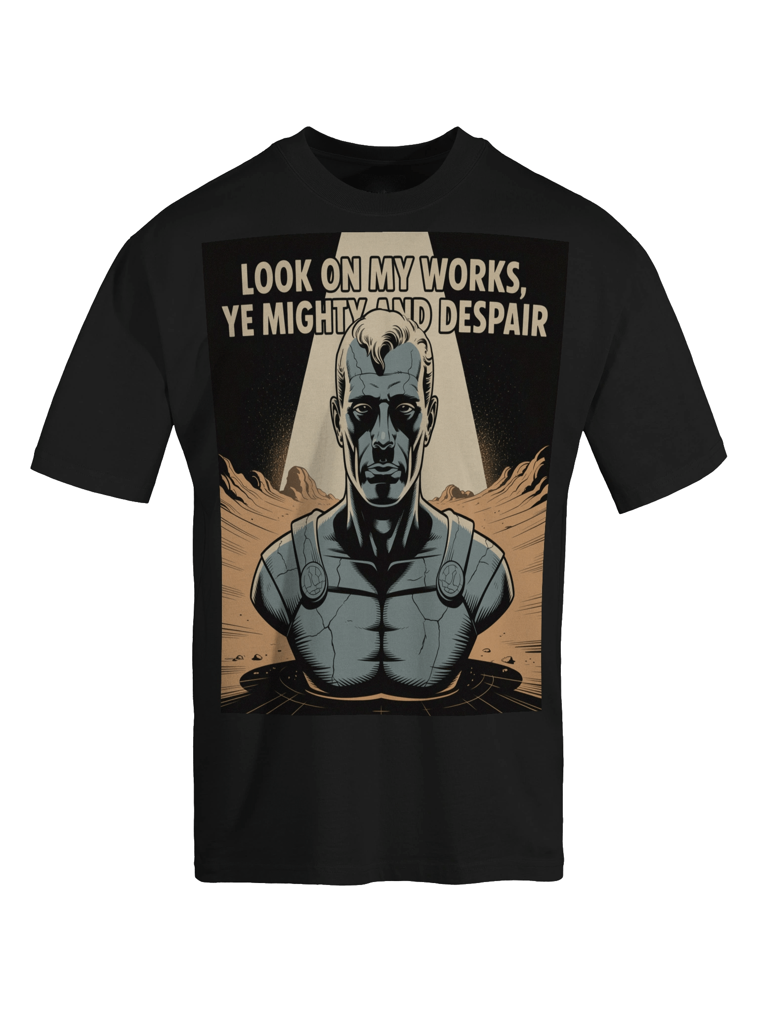 Look Upon My Works: Ozymandias Inspired Oversized Faded T-Shirt product image (1)