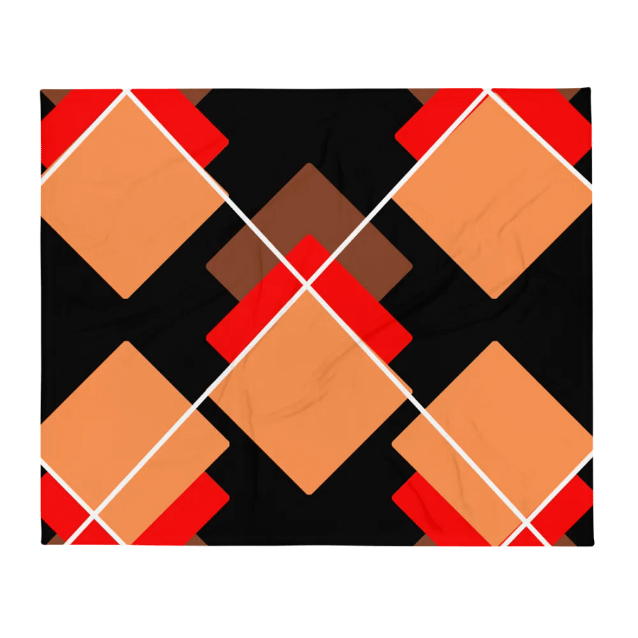Brown, Red And Orange Overlapping Diamonds Throw Blanket product image (2)