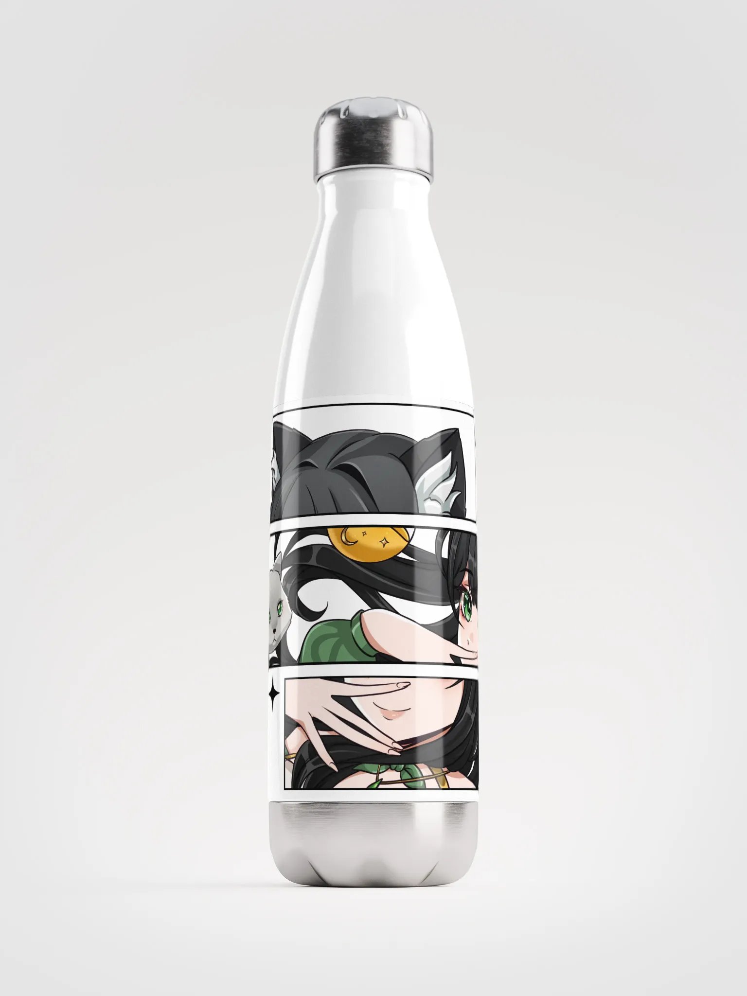 Playful Cat-Eared Anime Water Bottle product image (1)