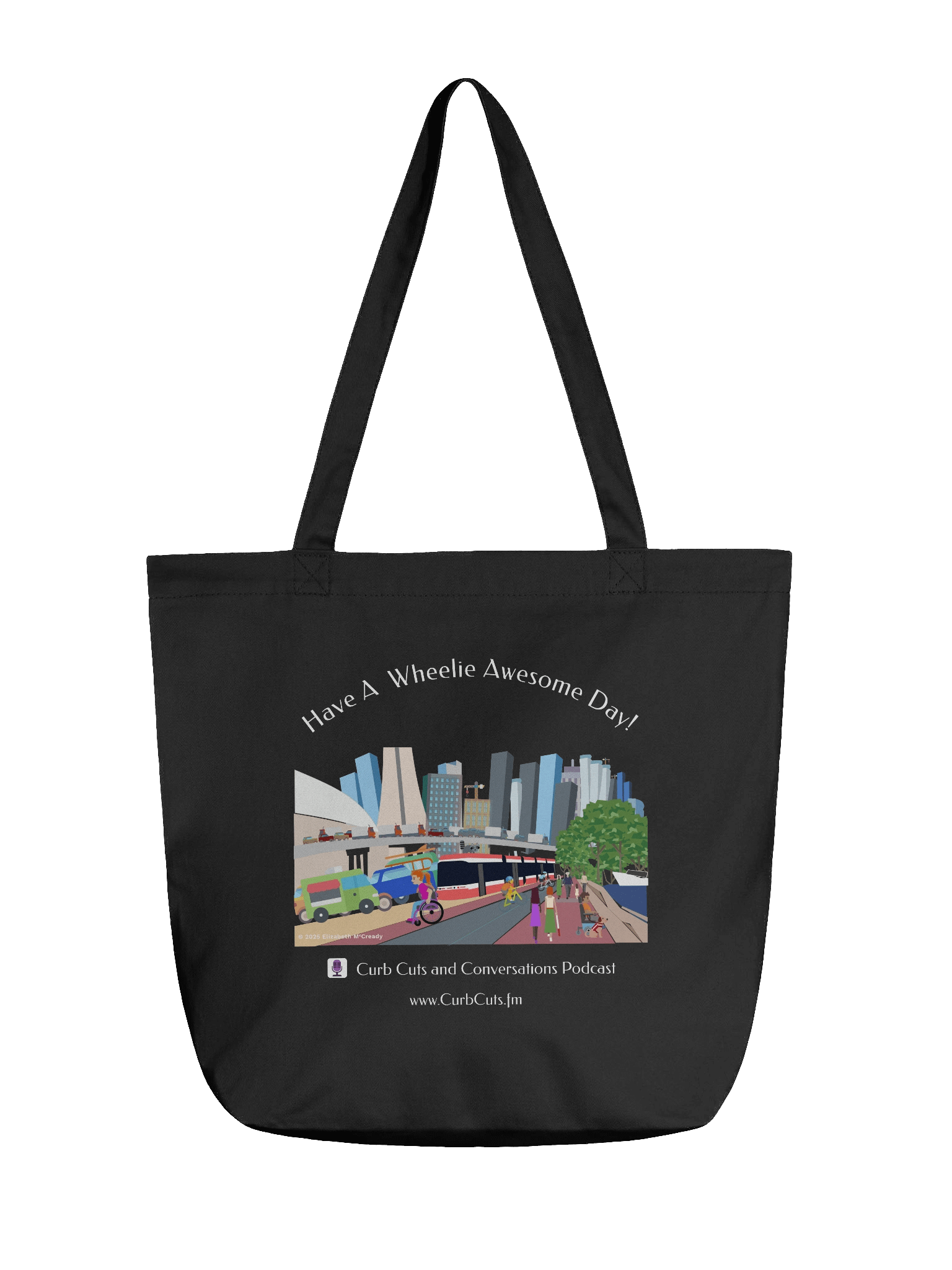 Curb Cuts and Conversations (Queen's Quay, Toronto + Wheelie Awesome Day Design): Commuter Tote product image (1)
