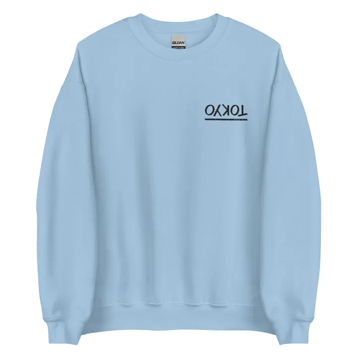 Tokyo Upside Down (Black Text) Embroidered Classic Sweatshirt product image (1)