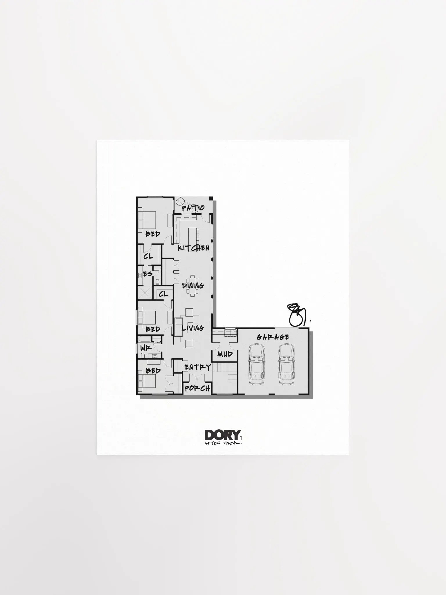 Alphabet Floor Plan Poster - L product image (1)