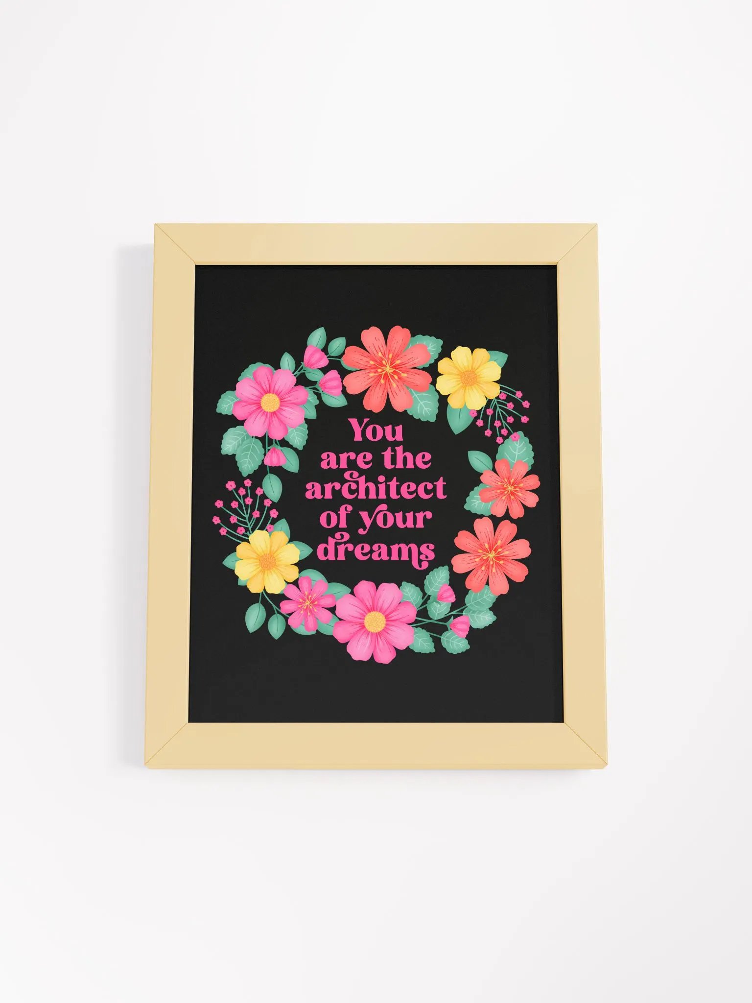 You are the architect of your dreams - Motivational Wall Art Black product image (4)