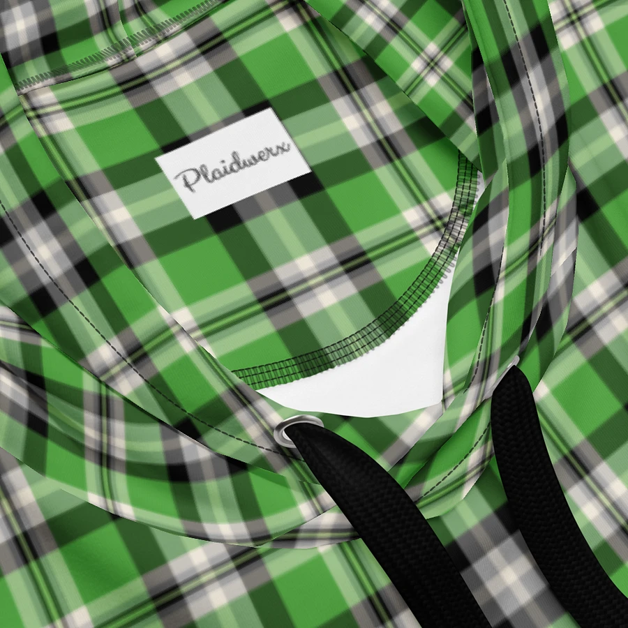 Bright Green, Black, and Gray Plaid Hoodie product image (10)