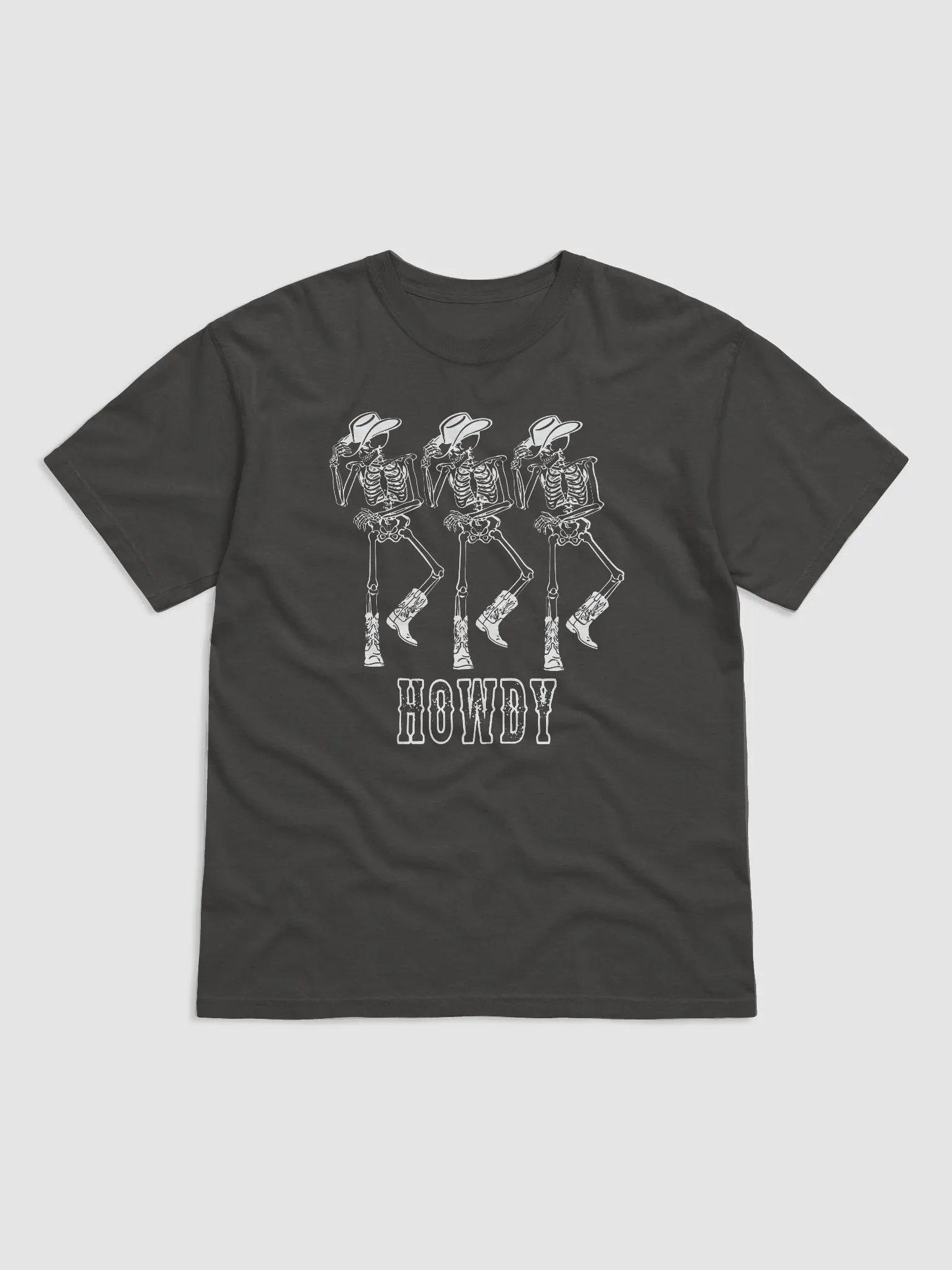 Howdy Cowboy Skeletons T-Shirt | Funny Western-Themed Fall and Halloween T-Shirt Design product image (18)
