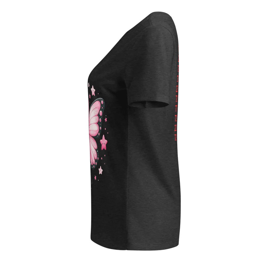 With Hope Butterfly Breast Cancer Awareness V-Neck T-Shirt – Wear Hope, Spread Strength 💖🦋 product image (5)