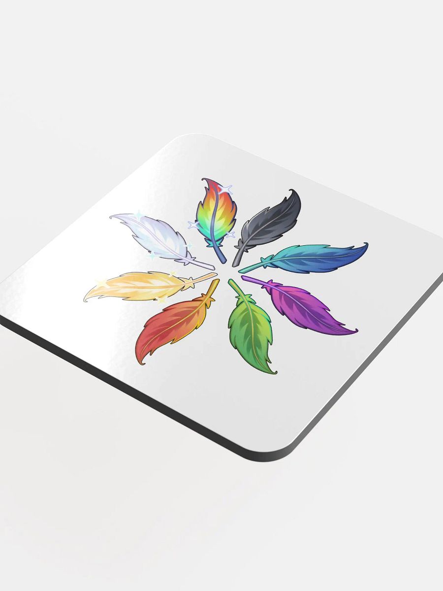 Circle of Feathers Coaster (White) product image (4)