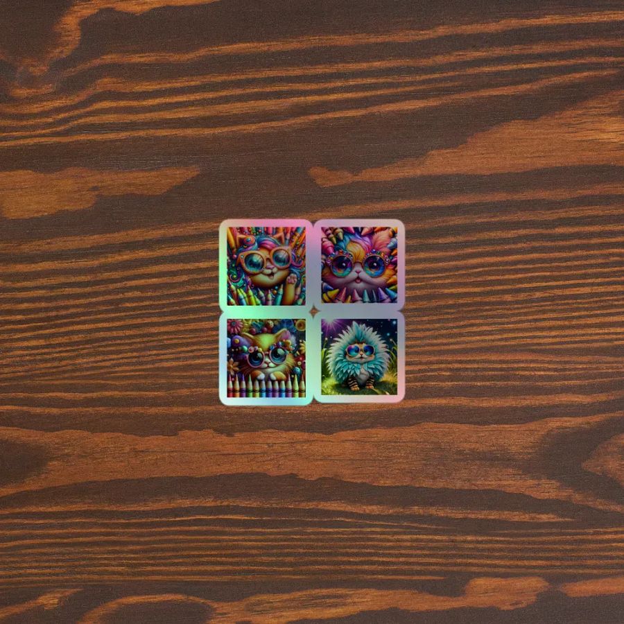 Whimsical Cats Holographic Sticker Sheet product image (5)