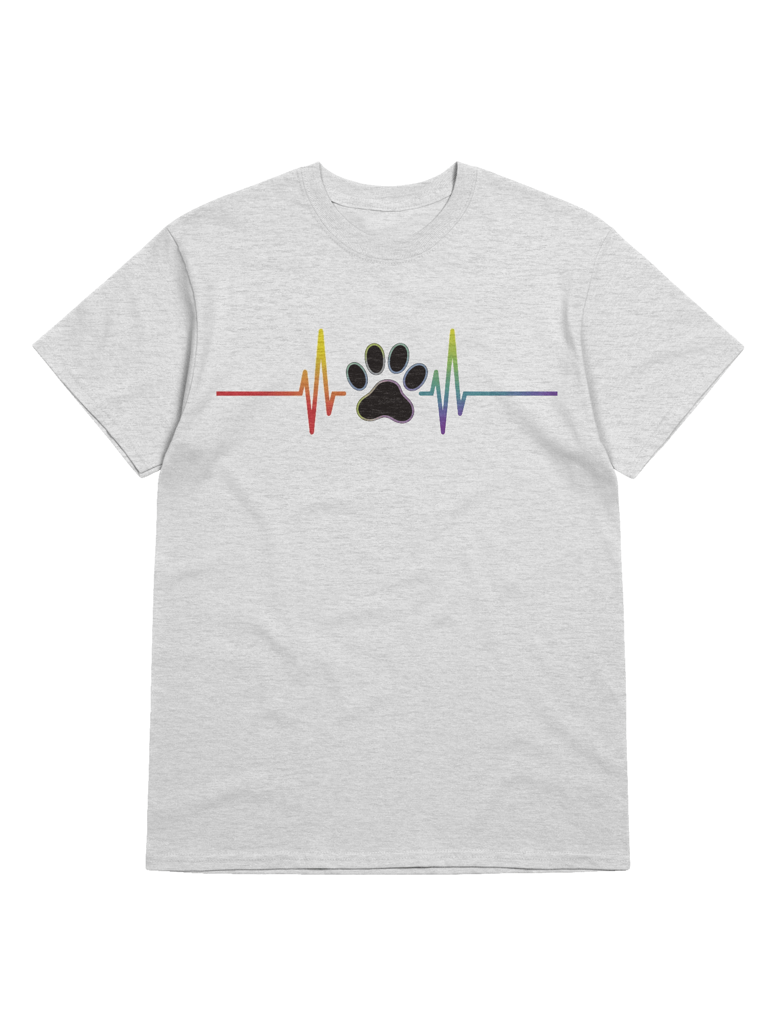 Pawbeat Pride Paw EKG Light Version Unisex Heavyweight Graphic T-shirt product image (5)
