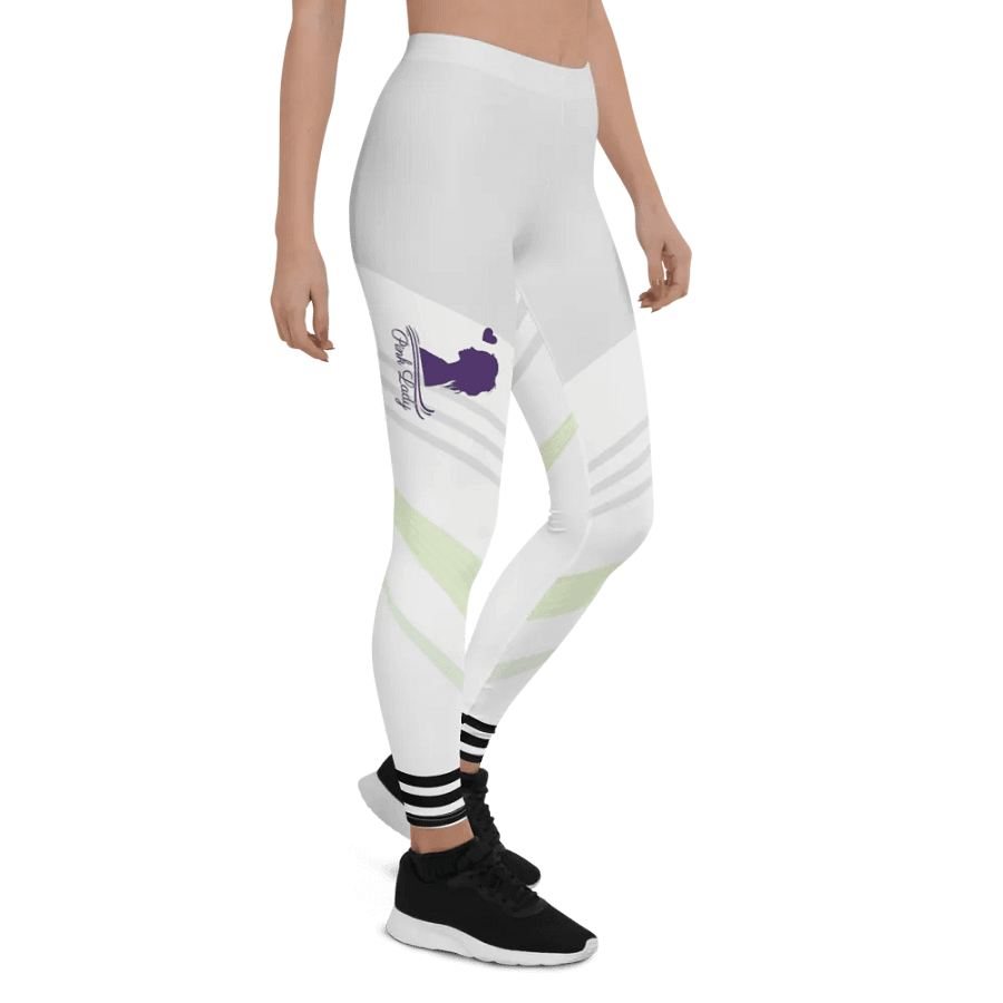 All-Over Print Leggings-Backfill Geometric 163 with Pink Lady design, black stripes. product image (7)