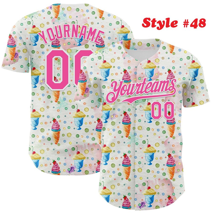 Authentic Baseball Jersey, Custom Baseball Jersey, Personalized Sport Jersey, Colorful, Number, 3D Cute, Gift For Kid product image (189)