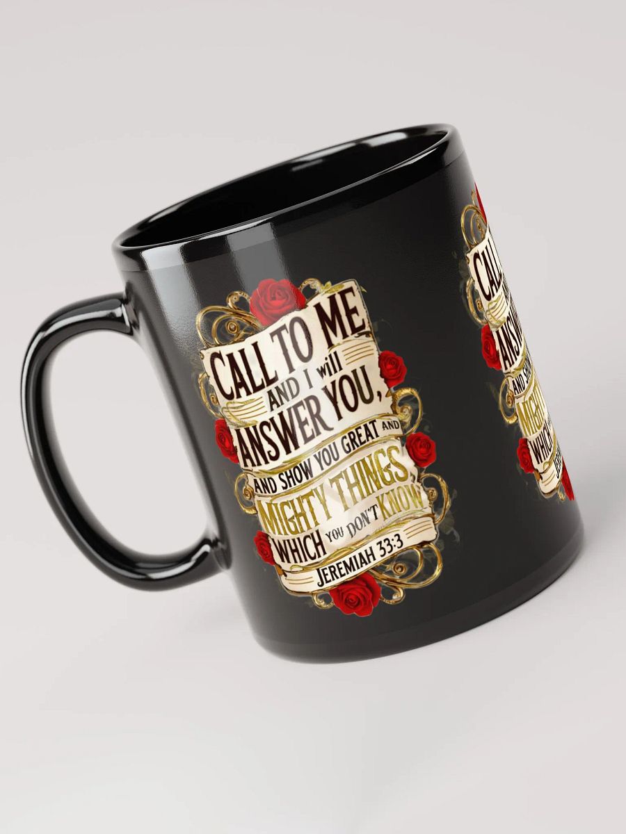 Call to Me Black glossy Mug product image (5)
