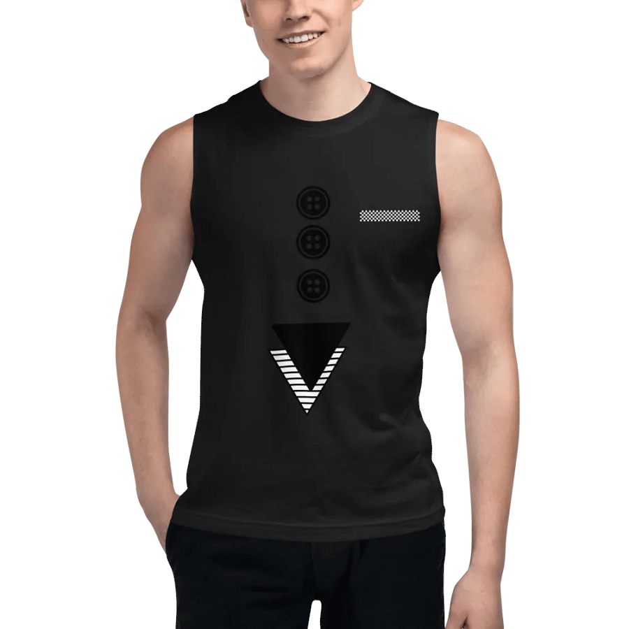 Triangles with buttons and hankie Muscle Tank product image (6)