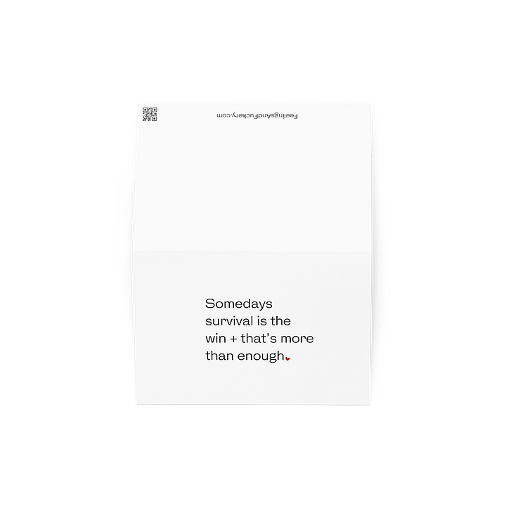 SURVIVAL IS THE WIN Notecard product image (4)