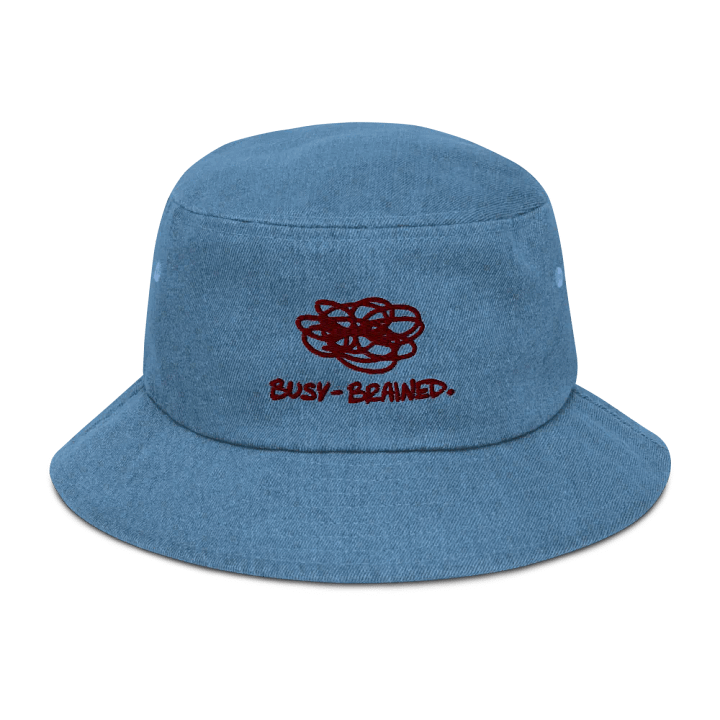 BUSY-BRAINED (maroon) embroidered denim bucket hat product image (28)
