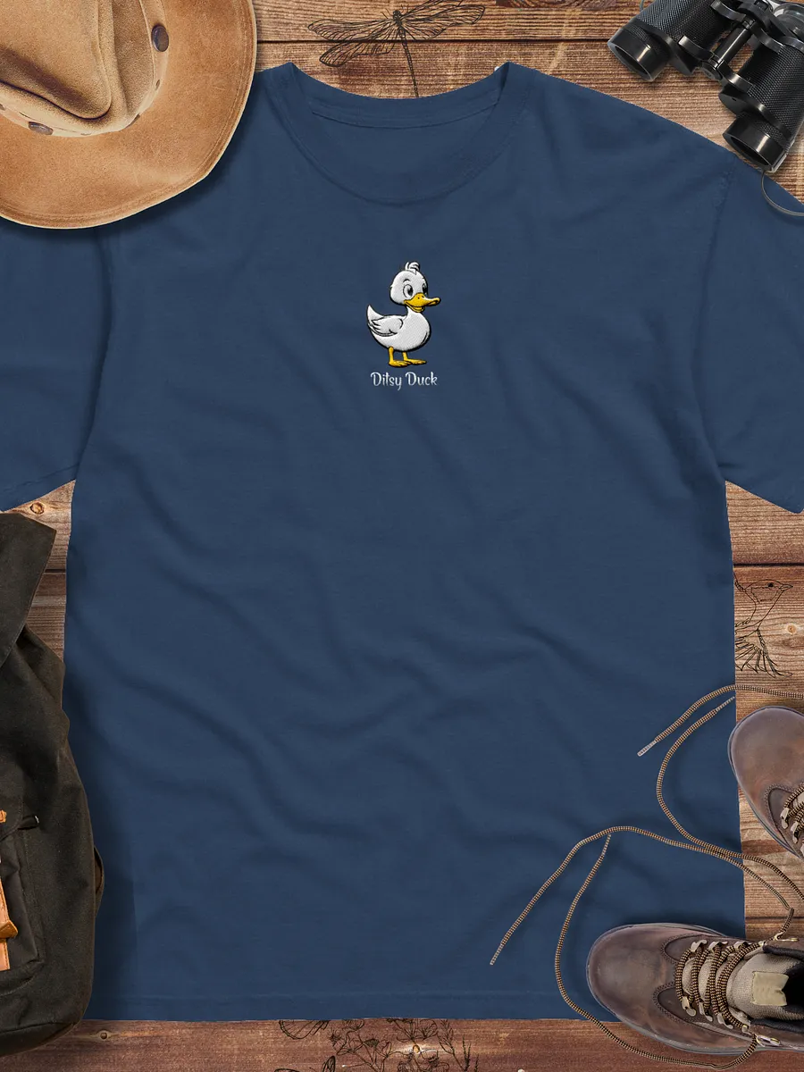Ditsy Duck Embroidered T-Shirt, Funny Duck Tee, Cute Cartoon Bird Shirt, Nature Lover Gift, Birthday Gift For Her product image (1)